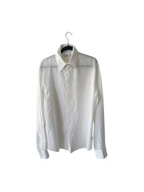 Moschino Jeans White Button-Up Shirt XL With Embroidered Gecko Design Lightweigh